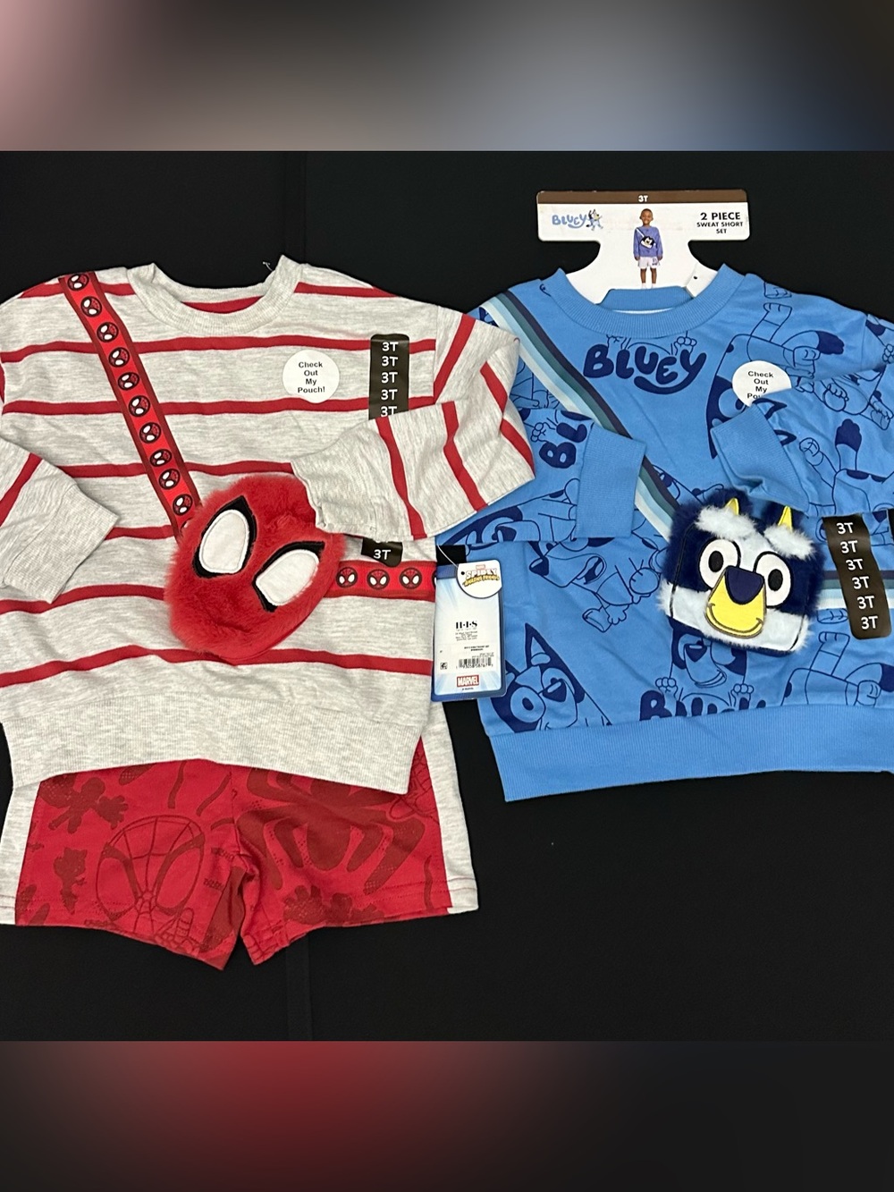 Lot of 2 Boys 3T Spider-Man & Bluey 2 Piece Shorts Set NWT